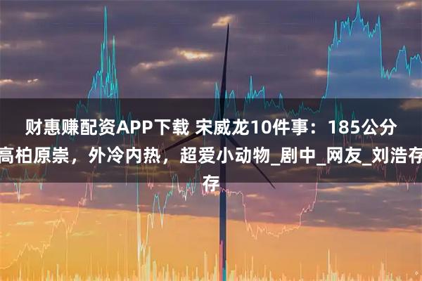 财惠赚配资APP下载 宋威龙10件事：185公分高柏原崇，外冷内热，超爱小动物_剧中_网友_刘浩存
