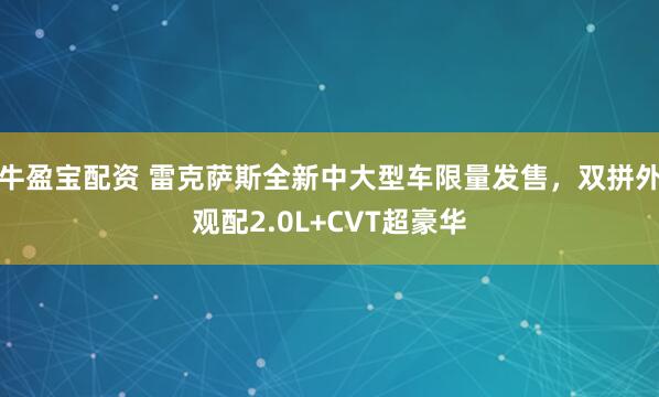 牛盈宝配资 雷克萨斯全新中大型车限量发售，双拼外观配2.0L+CVT超豪华